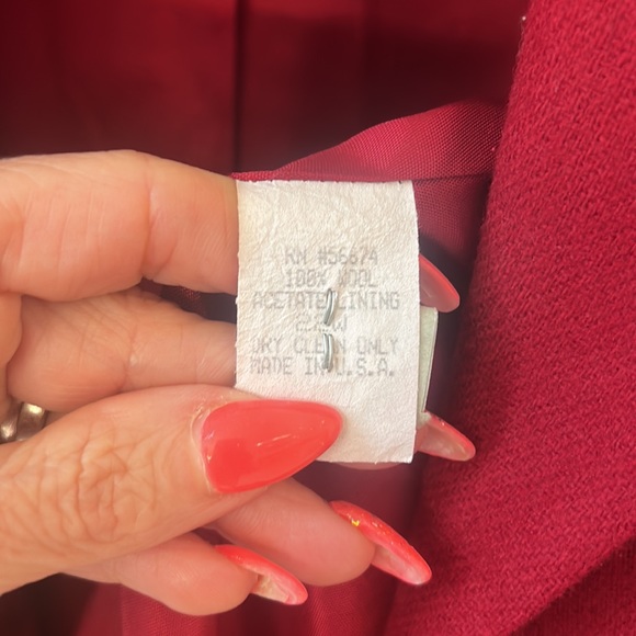 Appleseeds Red 100% Wool Blazer Coat Jacket Gold Buttons 22W EUC VTG Y2K Classic - Picture 17 of 17